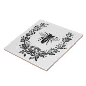  Frans Wreath W/ Bee Ceramic Tile Trivet Tegeltje (Zijkant)