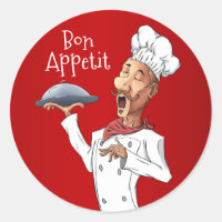 Frans zingen Chef op rode achtergrond