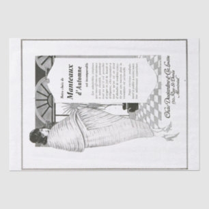 Franse advertentie Decoupage Fancy Lady Vintage Tissuepapier