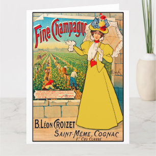 Franse advertentie voor goede champagne Bedankkaart