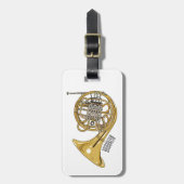 Franse afbeelding van hoorn cartoon bagagelabel (Voorkant verticaal)