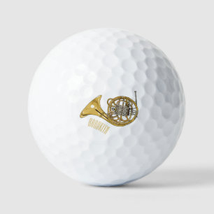 Franse afbeelding van hoorn cartoon golfballen