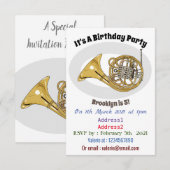 Franse afbeelding van hoorn cartoon kaart (Voorkant / Achterkant)