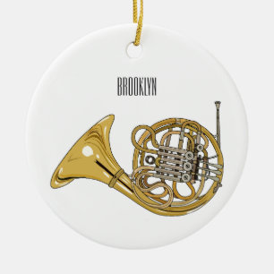 Franse afbeelding van hoorn cartoon keramisch ornament