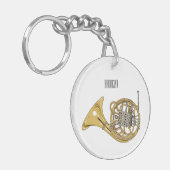 Franse afbeelding van hoorn cartoon sleutelhanger (Voorkant Links)