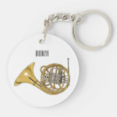 Franse afbeelding van hoorn cartoon sleutelhanger (Achterkant)