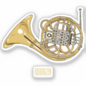 Franse afbeelding van hoorn cartoon sticker (Voorkant)
