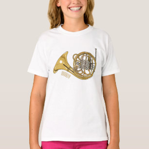 Franse afbeelding van hoorn cartoon t-shirt