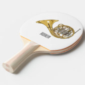 Franse afbeelding van hoorn cartoon tafeltennisbatje (Voorkant Gekanteld)