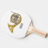 Franse afbeelding van hoorn cartoon tafeltennisbatje (Zijkant)