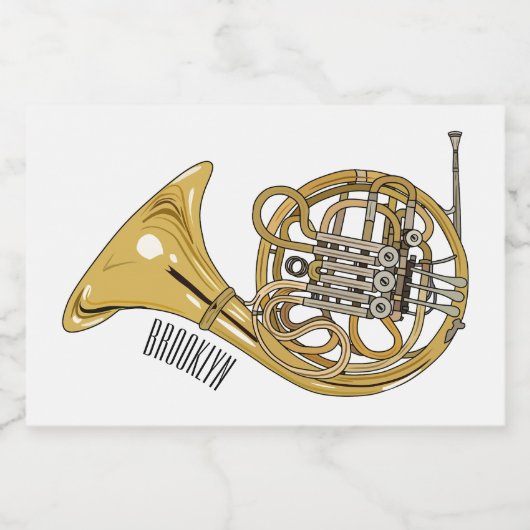 Franse afbeelding van hoorn cartoon voedselcontainer etiket (Enkel label)