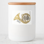 Franse afbeelding van hoorn cartoon voedselcontainer etiket (Voorkant)