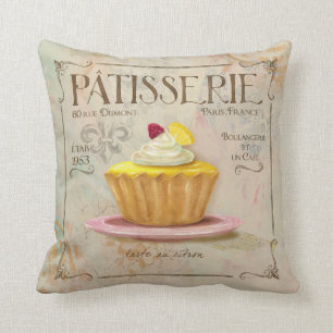 Franse afe Style Patisserie Pillow, Lemon Tart Kussen