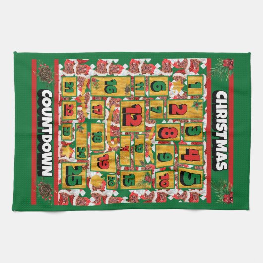 Franse afteldatum kerstrecorder theedoek (Horizontaal)
