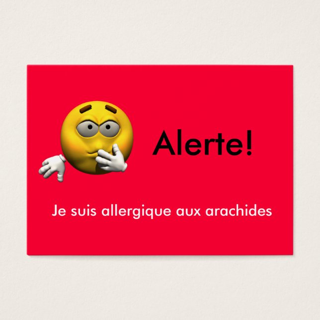 Franse Allergie Info kaart - Pinda (Voorkant)