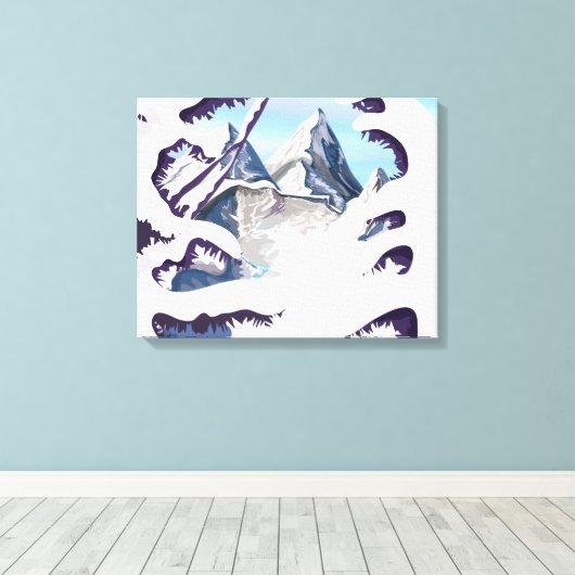 Franse Alpen Canvas Afdruk (Insitu (Houten vloer))
