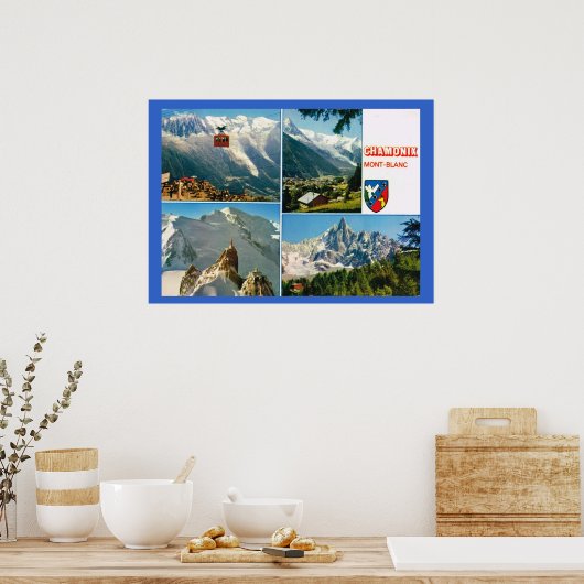  Franse Alpen, Chamonix Mt Blanc Poster (Keuken)