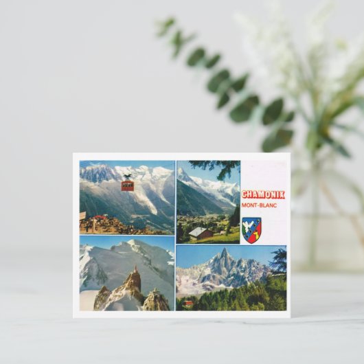 Franse alpen, Chamonix multiview Briefkaart (Staand voorkant)