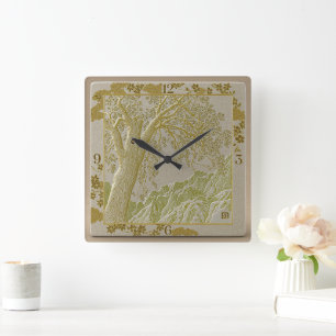 Franse Alpen Golden Shades wandklok Vierkante Klok