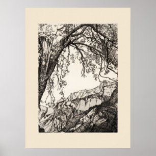 Franse Alpen Print, Eleanor M Hughes Re-Strike Poster