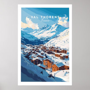Franse Alpen Skidorp Poster 1