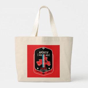 Franse Aperitif-Drinken Grote Tote Bag