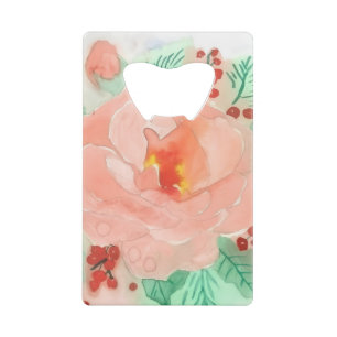 Franse aquarelroos kredietkaart flessenopener