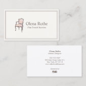 Franse Armstoel Binnenlandse Ontwerper die C roept Contactkaartje (Voorkant / Achterkant)