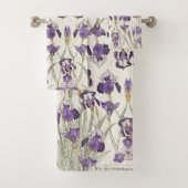 Franse Art Nouveau Iris Flowers Bath Towel Set Bad Handdoek (Insitu)