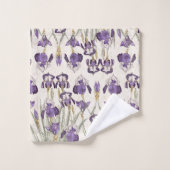 Franse Art Nouveau Iris Flowers Bath Towel Set Bad Handdoek (Wasdoekje)