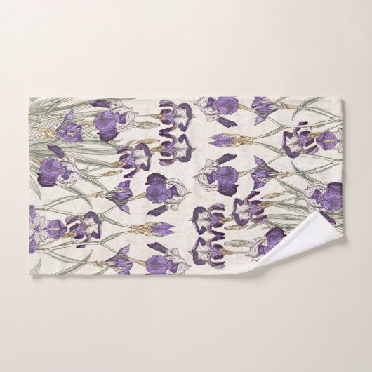 Franse Art Nouveau Iris Flowers Bath Towel Set Bad Handdoek (Handdoek)