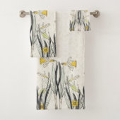 Franse Art Nouveau Narcissus Flower Bath-handdoeks Bad Handdoek (Insitu)