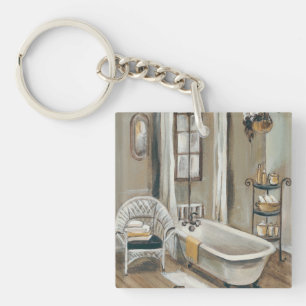 Franse badkamer met Bathtub Sleutelhanger
