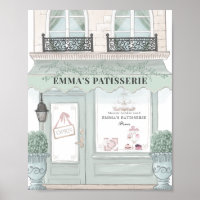 Franse bakkerij cafe patisserie groene achtergrond