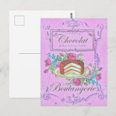  Franse bakkerij-chocolade-kake Advert Briefkaart (Voorkant / Achterkant)