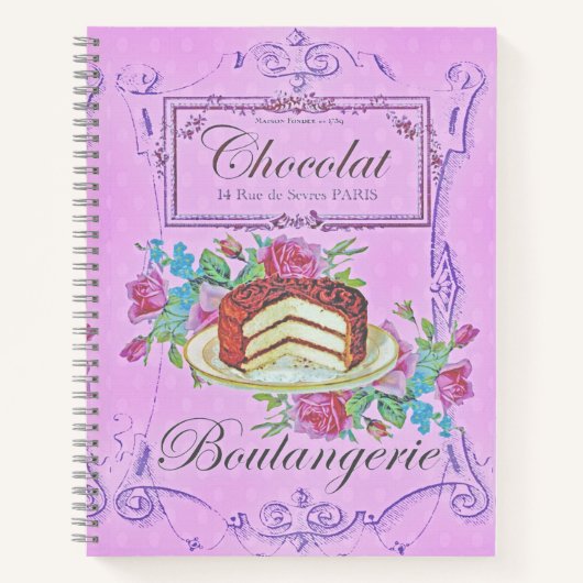 Franse bakkerij-chocolade-kake Advert Recipe Notitieboek (Voorkant)