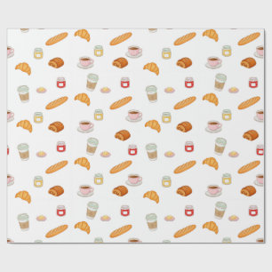 Franse Bakkerij Ochtendpatroon Cadeaupapier