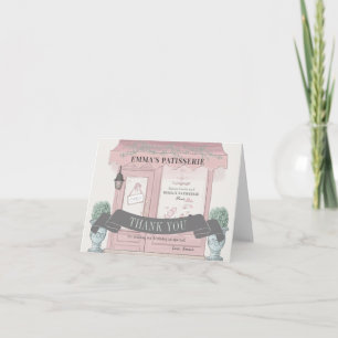 Franse bakkerij Patisserie Parijs roze verjaardag Bedankkaart