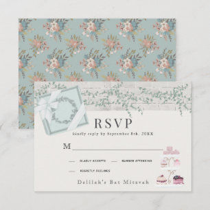 Franse bakkerij Patisserie Paris Green Bat Mitswa RSVP Kaartje