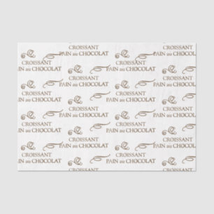 Franse bakkerijbont Chocolade Croissant Wrap Tissuepapier