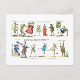 Franse ballettekens briefkaart