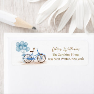 Franse Ballon Fiets Baby Shower Retouradres Etiket