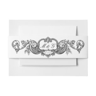  Franse barokrococo stijl floraal Uitnodigingen Wikkel