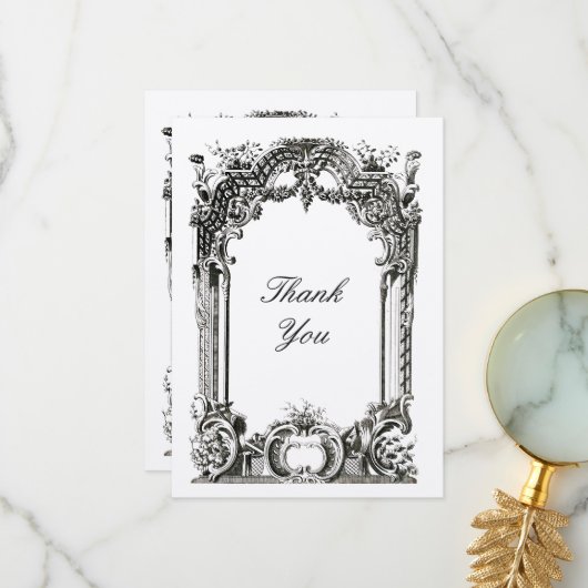 -Franse Baroque Rococo Bedankkaart (Voorkant / Achterkant in situ)