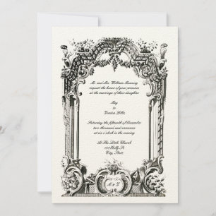 Franse Baroque Rococo Wedding Kaart