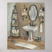 Franse Bathroom met Mirror en Sink Poster (Voorkant)