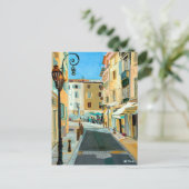 Franse beeldende kunst oude olieverf impressionist briefkaart (Staand voorkant)