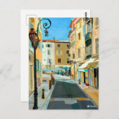 Franse beeldende kunst oude olieverf impressionist briefkaart (Voorkant / Achterkant)