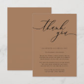 Franse beige Calligrafie Aangepaste foto Hartelijk Informatiekaartje (Voorkant / Achterkant)