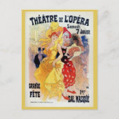  Franse belle époque masquerade ball ad hoc Briefkaart (Voorkant)